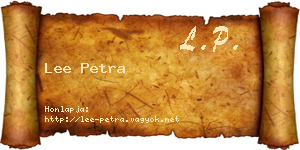 Lee Petra névjegykártya